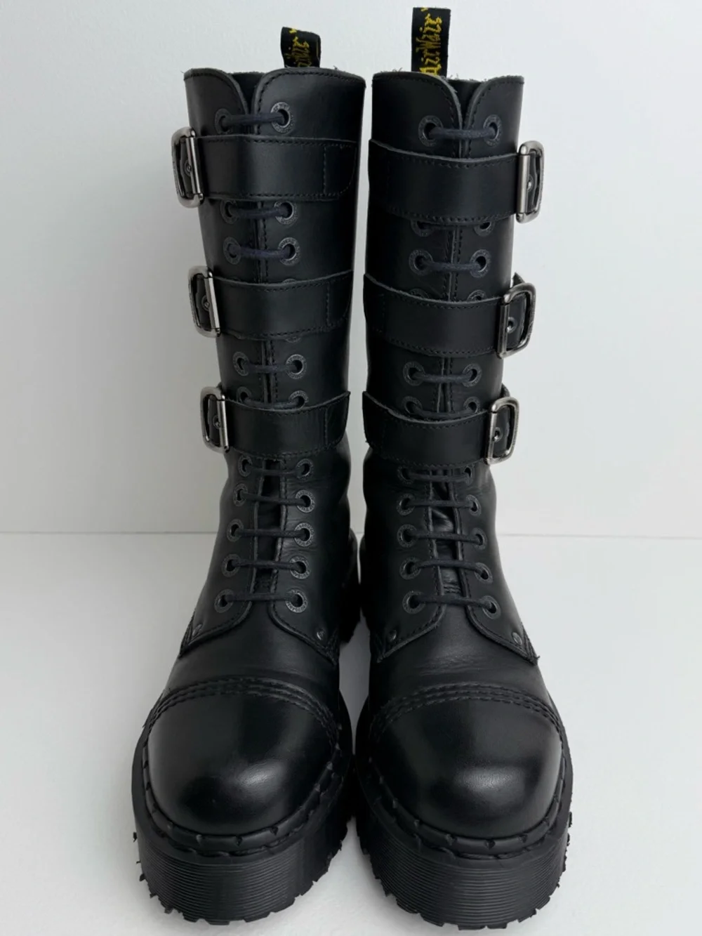 Vintage Dr. Martens 3A26 Holy Grail England Black Envy Platform Boots UK 4